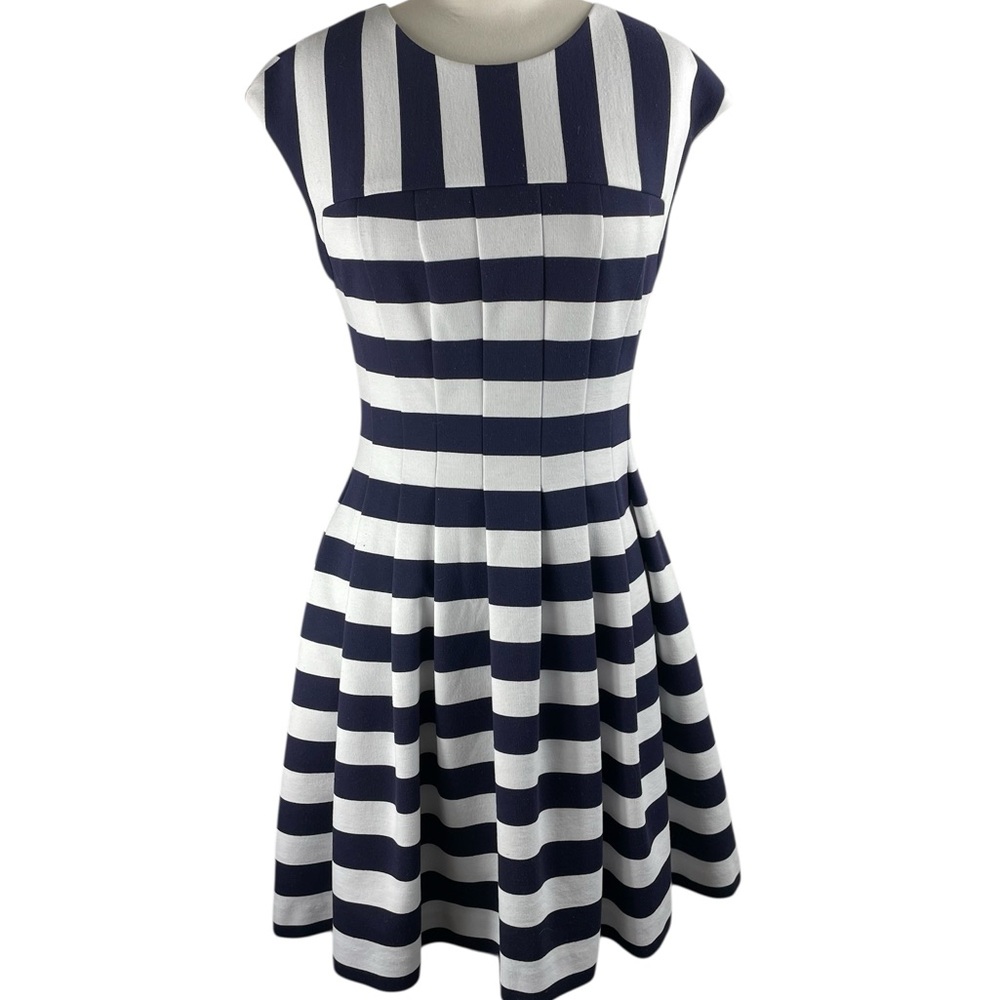 Vince Camuto Navy and White Nautical Striped Mini Dress, Size 4